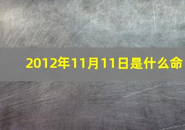 2012年11月11日是什么命