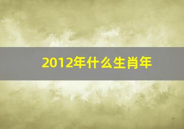 2012年什么生肖年