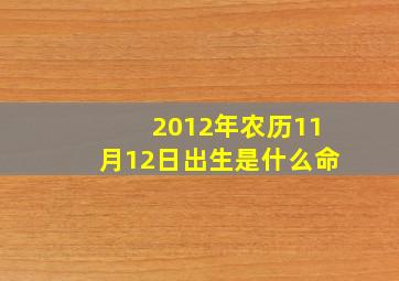 2012年农历11月12日出生是什么命