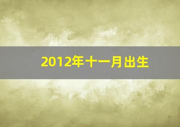 2012年十一月出生