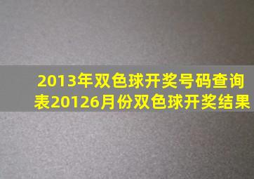 2013年双色球开奖号码查询表20126月份双色球开奖结果