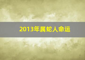 2013年属蛇人命运