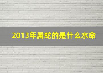 2013年属蛇的是什么水命