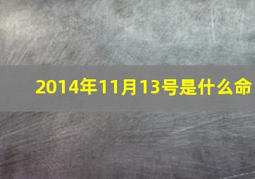 2014年11月13号是什么命