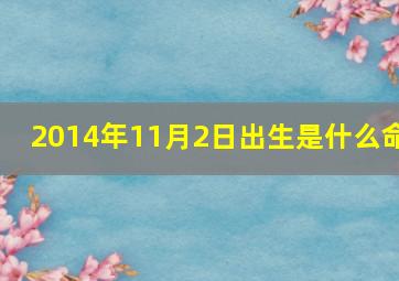 2014年11月2日出生是什么命