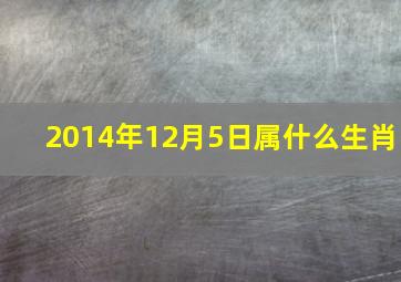 2014年12月5日属什么生肖