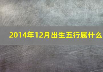 2014年12月出生五行属什么