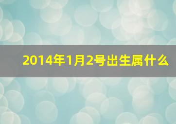 2014年1月2号出生属什么