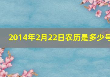 2014年2月22日农历是多少号