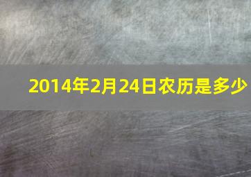 2014年2月24日农历是多少