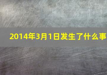 2014年3月1日发生了什么事