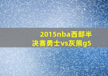 2015nba西部半决赛勇士vs灰熊g5