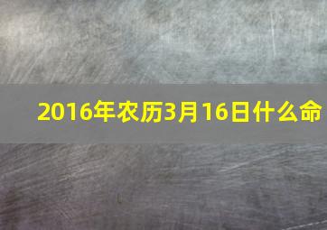 2016年农历3月16日什么命