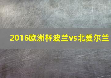 2016欧洲杯波兰vs北爱尔兰