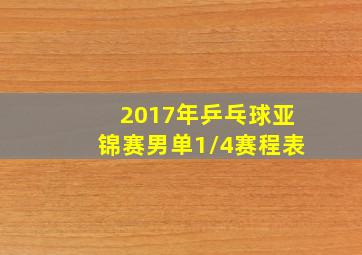 2017年乒乓球亚锦赛男单1/4赛程表