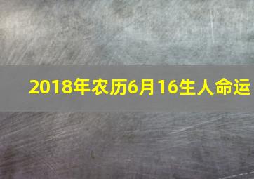 2018年农历6月16生人命运