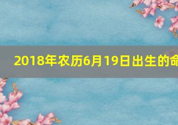 2018年农历6月19日出生的命