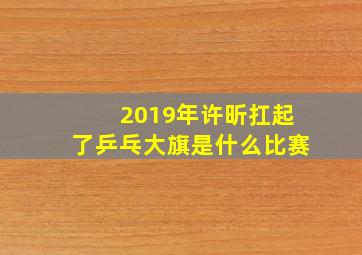 2019年许昕扛起了乒乓大旗是什么比赛