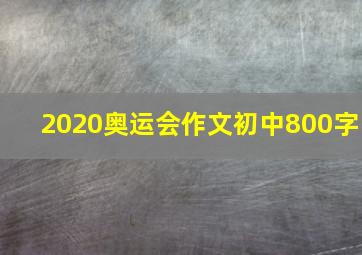 2020奥运会作文初中800字