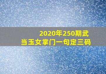 2020年250期武当玉女掌门一句定三码