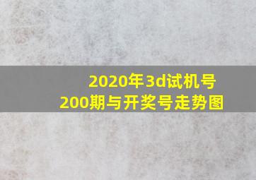 2020年3d试机号200期与开奖号走势图