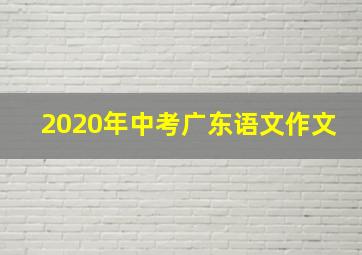 2020年中考广东语文作文