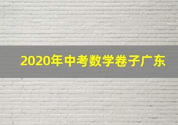 2020年中考数学卷子广东