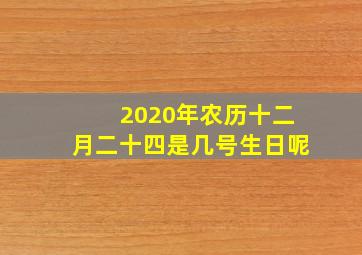 2020年农历十二月二十四是几号生日呢