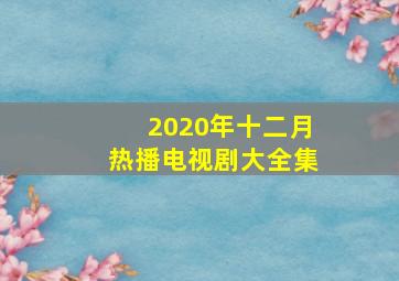 2020年十二月热播电视剧大全集