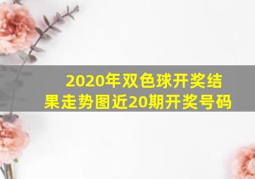 2020年双色球开奖结果走势图近20期开奖号码