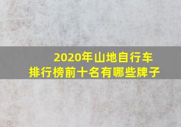 2020年山地自行车排行榜前十名有哪些牌子