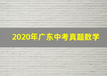 2020年广东中考真题数学