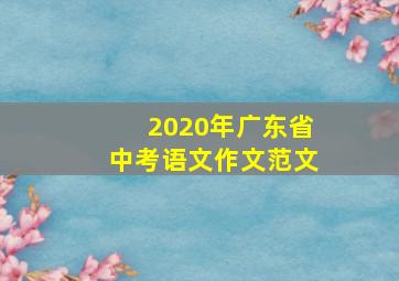 2020年广东省中考语文作文范文