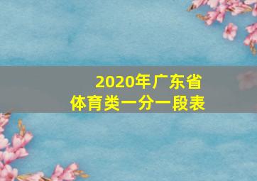 2020年广东省体育类一分一段表