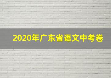 2020年广东省语文中考卷