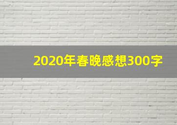 2020年春晚感想300字