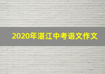 2020年湛江中考语文作文