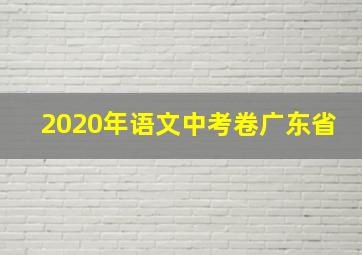 2020年语文中考卷广东省