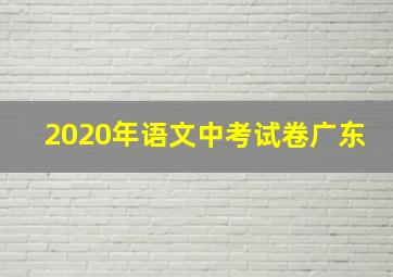 2020年语文中考试卷广东