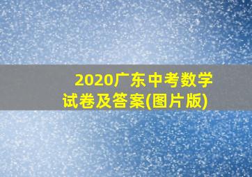 2020广东中考数学试卷及答案(图片版)