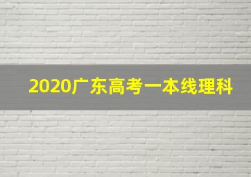 2020广东高考一本线理科