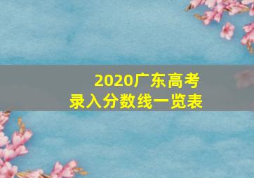 2020广东高考录入分数线一览表