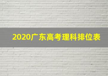 2020广东高考理科排位表