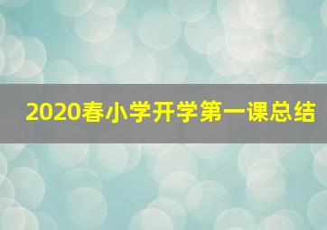 2020春小学开学第一课总结