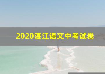 2020湛江语文中考试卷