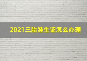 2021三胎准生证怎么办理