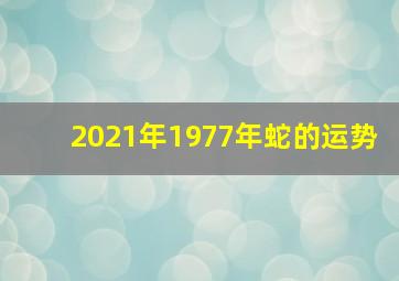 2021年1977年蛇的运势