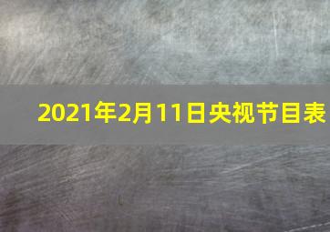 2021年2月11日央视节目表