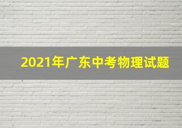 2021年广东中考物理试题