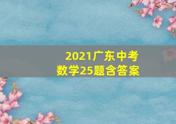 2021广东中考数学25题含答案